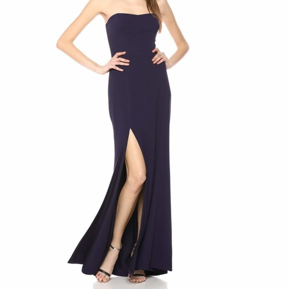 Dress the Population Dresses & Skirts - DRESS the POPULATION Ellen Strapless Stretch Gown in Pacifica Blue Size Medium